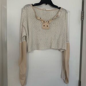 Peach Love California Cream and Tan Crop Top